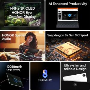 Image Tablette 3K OLED 12.3 Pouces 144Hz HONOR Magic Pad 2 - RAM 12Go + SSD 256Go - Snapdragon 8s Gen 3