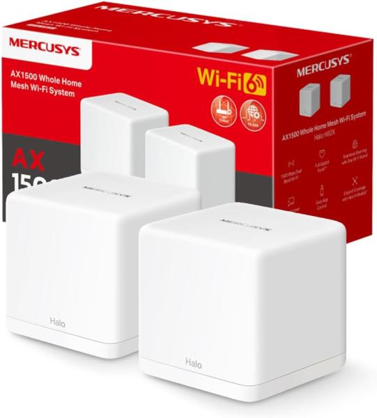 Image Pack 2 Routeurs WiFi 6 Mesh MERCUSYS H1500X TP-Link Halo Plug & Play