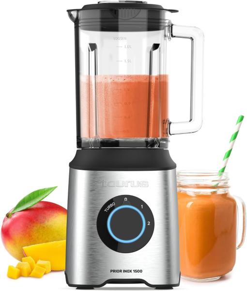 Image Mixeur Taurus Prior Blender Inox - Carafe en Verre 2L - 1500W