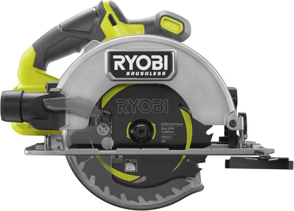 Image Scie Circulaire Ryobi RCS18BL-0 - 18V Brushless 184mm, Lame 24 Dents + Rail de Guidage (sans batterie ni chargeur)