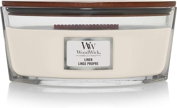 Image Bougie parfumée WoodWick Ellipse avec mèche qui crépite - Jusqu'à 50 heures