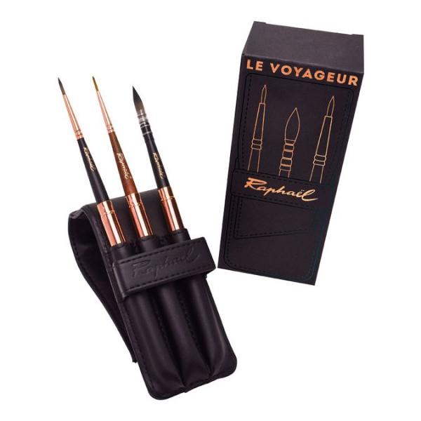 Image Raphaël 577054 - Pack Pinceau Voyageur set de 3 + étui