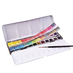 Image Sennelier 475296 - Boite d'aquarelle extra-fine au miel de 24 demi-godets