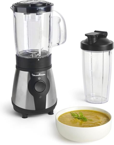 Image Mixeur Electrique Moulinex LM1B1D10 Acier Inoxydable + Gourde plastique 750 ml
