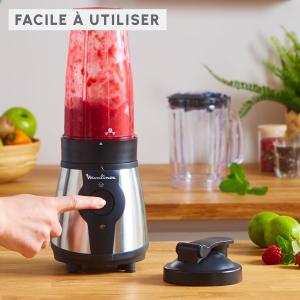 Image Mixeur Electrique Moulinex LM1B1D10 Acier Inoxydable + Gourde plastique 750 ml