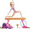 Image Coffret 10 Accessoires Barbie HRG52 Gymnastique - 1 Poupée Blonde, Pince en C, Poutre D’Équilibre, Combinaison D’Échauffement