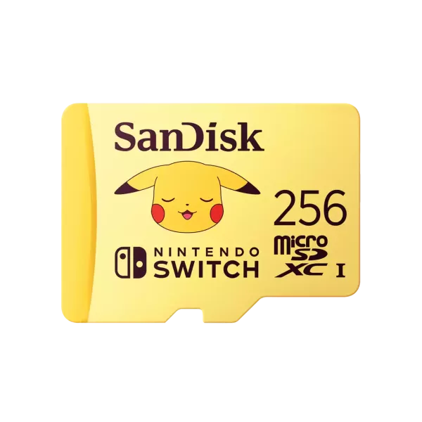Image SanDisk  SDSQXAO-256G-GN6ZK - Carte microSD 256Go Collector Pokémon Pikachu - Compatible Console Switch