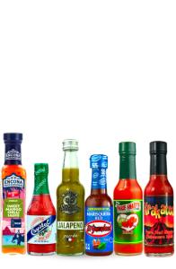 Image Sauce Piquante - Box découverte - Encona mangue, Crystal, Purée de Jalapeno Hellicious, El Yucateco Marisquera Red, Marie Sharp’s mild, Krakatoa Cajohn’s