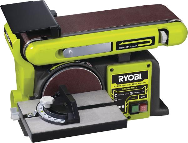 Image Ponceuse Stationnaire RYOBI RBDS4601G -Avec Bande de Ponçage 50 x 686 mm et Disque de Diamètre 150 mm