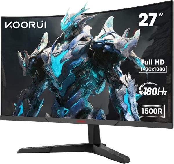 Image Ecran PC Gaming 27" FHD Incurvé KOORUI 180Hz Dalle VA, Résolution 1080P