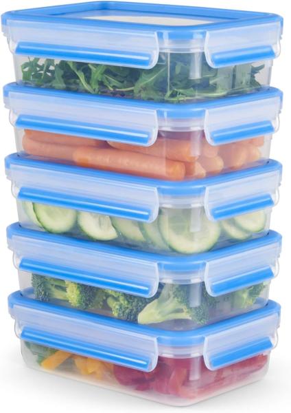 Image Lot 5 boîtes Alimentaires Tefal N1030710 Masterseal Fresh - Plastique 0,8 L, sans BPA