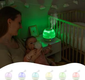 Image Humidificateur d'air à Vapeur Froide Badabulle BABYMOOV BABYMOOV - 2 en 1 Veilleuse Multicolore