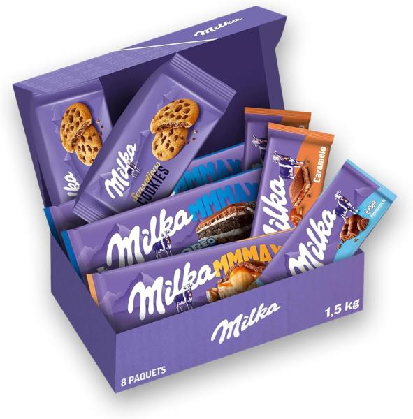 Image Box Milka Bubbly MMMAX Oreo  Sélection Assortiment de Tablettes de Chocolat et Biscuits