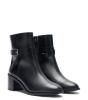 Image Bottes Femme Stuart Weitzman Esme Belted Zip Bootie Veau Heritage/Talon Empilé. - Noir ou BRUN FONCÉ