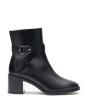 Image Bottes Femme Stuart Weitzman Esme Belted Zip Bootie Veau Heritage/Talon Empilé. - Noir ou BRUN FONCÉ