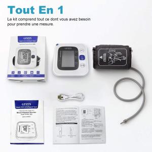 Image Tensiomètre Électronique Professionnel GPZON B26 - Pour Le Haut du Bras, Manchette ajustable - Blanc