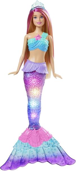 Image Poupée Barbie HDJ36 Sirène Dreamtopia Blonde Scintillante - Fonction Lumineuse Au Contact De L’Eau