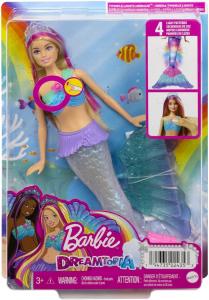 Image Poupée Barbie HDJ36 Sirène Dreamtopia Blonde Scintillante - Fonction Lumineuse Au Contact De L’Eau
