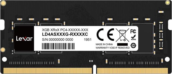 Image Barrette RAM PC Portable 16Go Lexar LD4AS016G-B3200ASST SODIMM DDR4 260-Pin