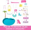 Image Coffret Barbie HMX10 Maison de Rêve Poupée Mannequin + Piscine, Toboggan, et Ascenseur, 75Accessoires