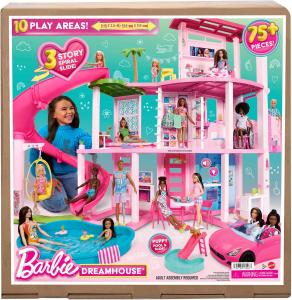 Image Coffret Barbie HMX10 Maison de Rêve Poupée Mannequin + Piscine, Toboggan, et Ascenseur, 75Accessoires