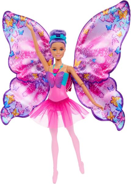 Image Poupée Barbie HXJ10 Danseuse à Papillon - Transformation 2 en 1 avec ailes qui s’ouvrent