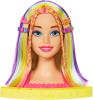 Image Tête À Coiffer Barbie Ultra HMD78 Color Reveal Cheveux Blonds Lisses avec Mèches Arc-en-Ciel, +Accessoires