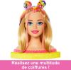 Image Tête À Coiffer Barbie Ultra HMD78 Color Reveal Cheveux Blonds Lisses avec Mèches Arc-en-Ciel, +Accessoires