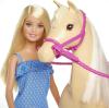 Image Poupée Barbie FXH13 et Son Cheval - Blonde en Tenue d'équitation avec Genoux articulés