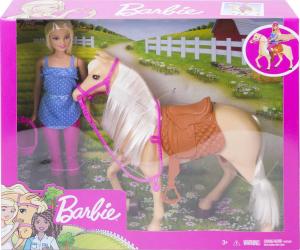 Image Poupée Barbie FXH13 et Son Cheval - Blonde en Tenue d'équitation avec Genoux articulés
