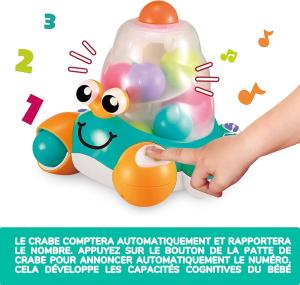 Image Crabe Lanceur Fou Auby A2102536 - Jouet Bébés - Lanceur de balles Multicolore