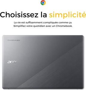 Image PC Portable 15.6" FHD ACER CB515-2H-30U9 Chromebook Plus 515 (i3, RAM 8Go, SSD 128Go - Chrome OS - Gris - AZERTY