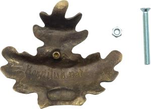 Image Décor Feuilles de Chêne pour Trophée de Sanglier Januel - Fixation Dents et Grès - Bronze Vieilli