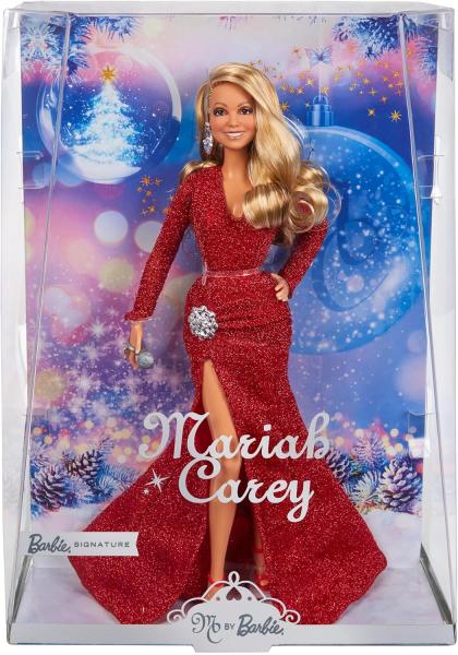 Image Poupée Barbie HJX17 Mariah Carey en Robe De Soirée Rouge Brillante avec Accessoires Argentés
