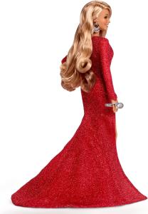 Image Poupée Barbie HJX17 Mariah Carey en Robe De Soirée Rouge Brillante avec Accessoires Argentés