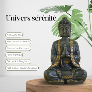 Image Grande Statue Bouddha Zen 40cm Zen Light - Décoration et Feng Shui pour la Maison