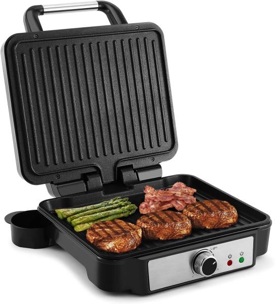 Image Grille Électrique à Viande YASHE ‎SW-3018 - Tranches de Grill Panini avec Plaques Revêtues Antiadhésives 1800W