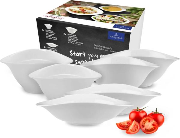 Image Pack 6 Pièces Villeroy & Boch ‎10-4257-8549 Vapiano Trio De Coupelles - Porcelaine Premium - Blanc