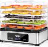 Image Déshydrateur Alimentaire YASHE ‎FD-1019 - Séchoir en Inox à 5 Plateaux, 400W - Température Réglables