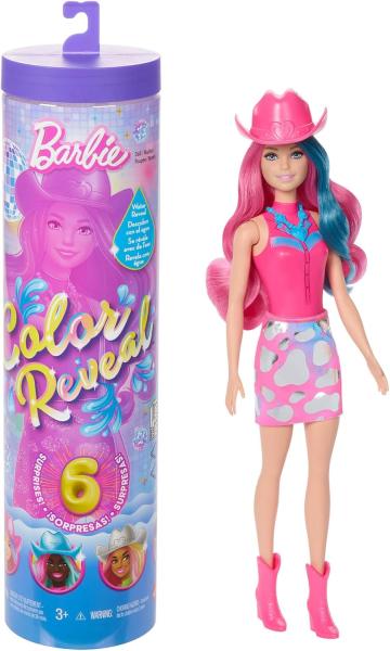 Image Poupée Barbie JCP01 Color Reveal et accessoires série Disco Star, corsage brillant avec fonction changement de couleur