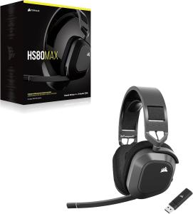 Image Casque de Jeu Corsair HS80 Max Wireless Gamer Multiplateforme avec Bluetooth - Dolby Atmos - Microphone de Qualité Professionnelle