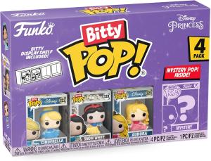 Image Disney Princess Bitty Pop 73029 Funko Cendrillon, Blanche Neige, Aurora et une Mini-figurine Mystère en Surprise