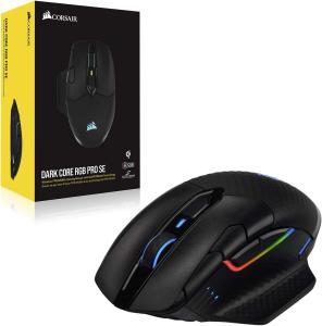 Image Souris Gaming Sans Fil CORSAIR DARK CORE RGB PRO SE - Jeu FPS/MOBA Avec Recharge Qi - Boutons Programmables