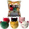 Image Set Coussin avec 6 peluches Homadict 651AUT057 Maneki neko - Coussin doux et moelleux – 40x33cm