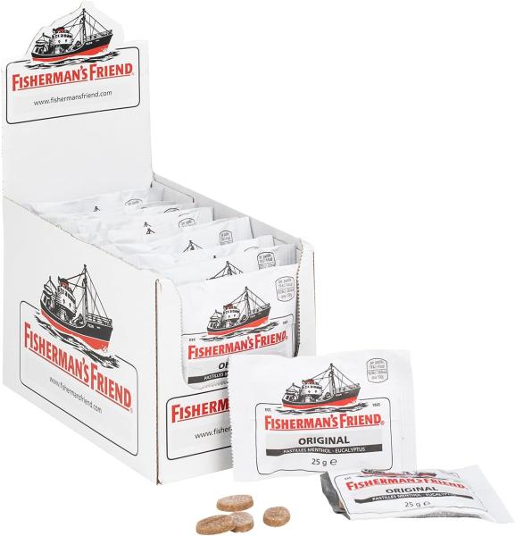 Image Pack 24 Sachets de 25g Fisherman's Friend - Sachets Menthol Eucalyptus Original - Force et Fraîcheur