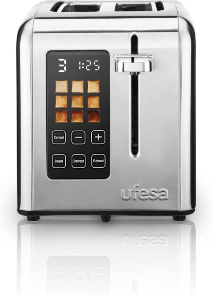 Image Grille-Pain Ufesa 71305557 FutureToaster - Digitale, 2 Fentes, Acier Inoxydable, 950W
