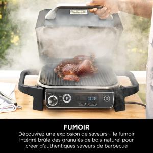 Image Barbecue électrique Ninja OG701EU Woodfire - 7 en 1, grill, air fryer, fumer, rôtir, four, résistant aux intempéries