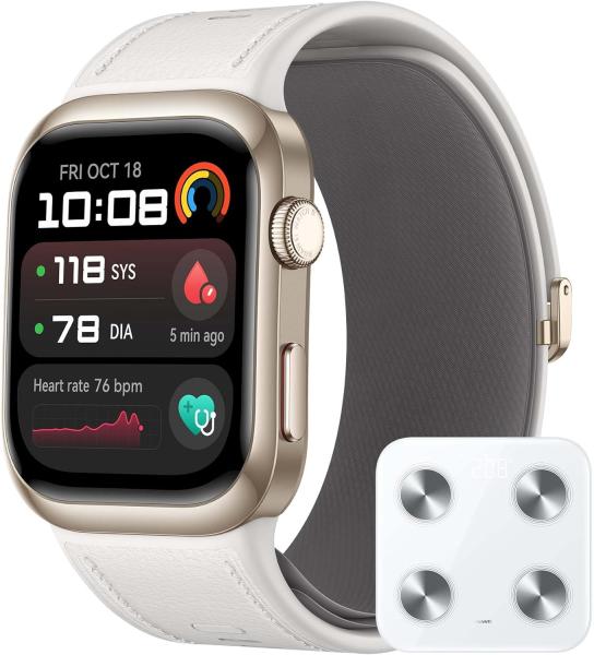 Image Pack Montre Connectée HUAWEI WATCH D2 Mesure ambulatoire de la pression artérielle, Analyse ECG + Balance HUAWEI Scale 3