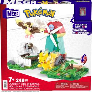 Image Coffret 240 Pièces MEGA HDL86 Pokémon - Moulin à la Campagne - Pikachu, Roucool Et Moumouton