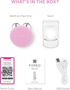 Image Appareil de lifting FOREO F9526 BEAR mini - Micro-courants - Masse le visage Sculpte la mâchoire - Pearl Pink